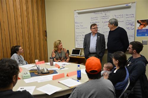 Sen. Hoffman and Sen. Newton discuss benefits of parent education with families in ECFE classes 